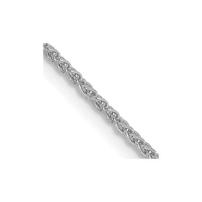 14 Karat Weißgold 1,2 mm Solide Diamantschliff Spiga Kette Halskette 14 Zoll