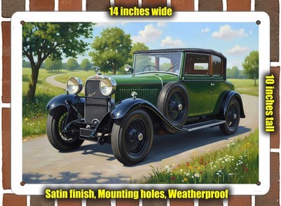 Metal Sign - 1921 Hispano Suiza H6b Cabriolet Oil Painting - 14x10