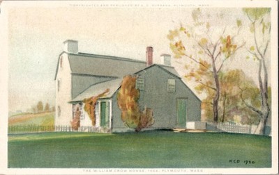 Vintage Postcard The William Crow House Plymouth Massachusetts MA UNP Phostint