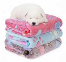 Pet Blankets for Dogs Cats - 3Pack Heart Pattern Super Soft Fluffy Dog Blanke...