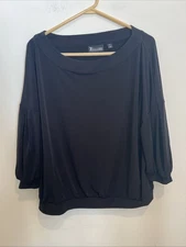 7th Avenue New York & Company Women’s 3/4 Sleeve Black Blouse Size XL