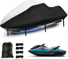 Waterproof Cover, Upgraded Heavy Duty 420D 3 Seater Jet Ski Cover 136"-145"