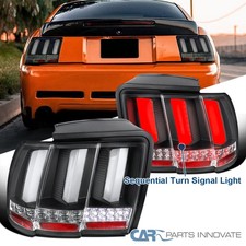 Sequential Led Fits 99-04 Ford Mustang Taillights Turn Signal Brake Lamp Black