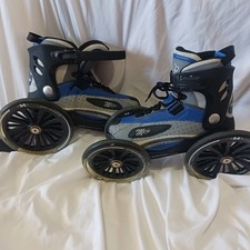 LandRoller Mojo Side Wheeled Inline Skates Mens Size 7 Women 8 Blue/Black/Grey