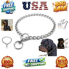 Chain Choke Collar for Dogs, Adjustable Metal Dog Training Choke Collars, Sli...