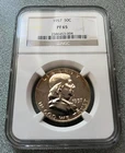 1957 PROOF FRANKLIN HALF DOLLAR COIN NGC GRADED PF 65