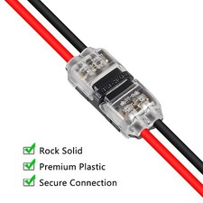 20Pack Quick Solderless Wire Splice Connector, 2 Way Automotive Fits 18-22 AWG