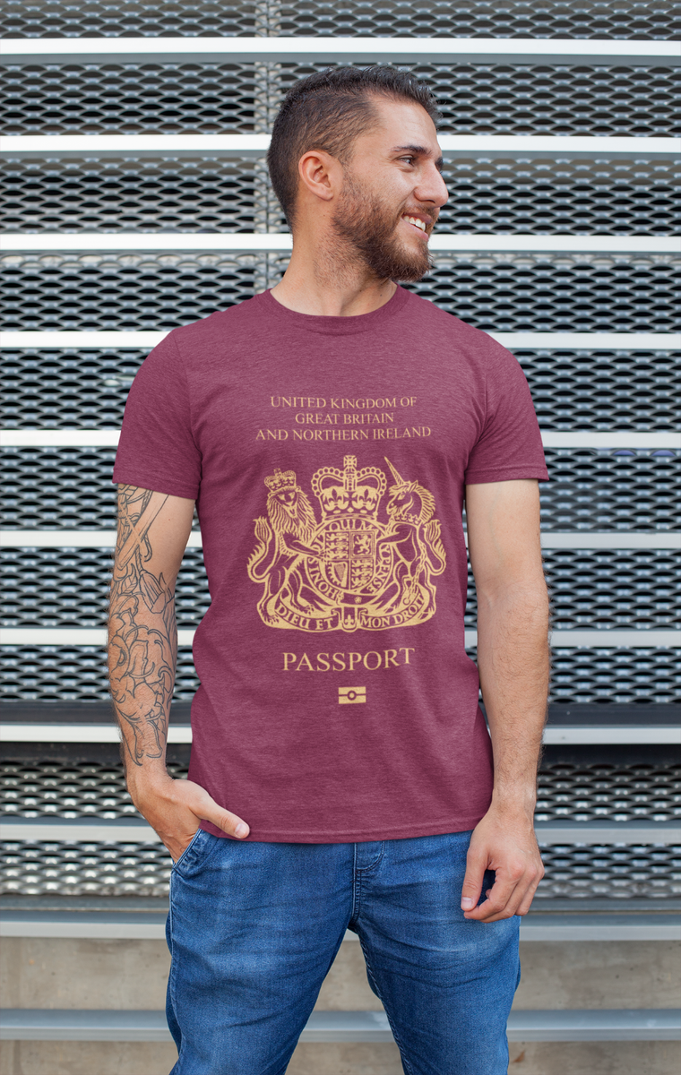 T-shirt Uomo "British By Birth" Fronte/retro - Cotone 100% - Regalo San Giorgio - Foto 5