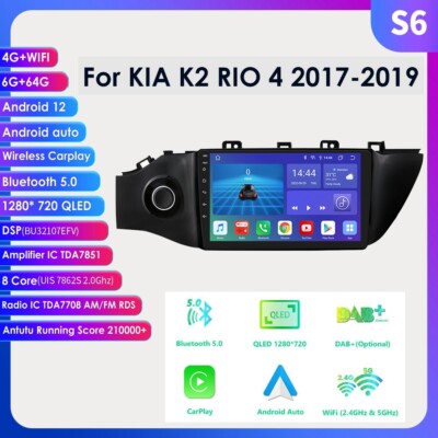 Für Kia Rio 4 2017-2019 Android12 Auto  Radio WIFI GPS Navi CarPlay BT5.0 6+64GB