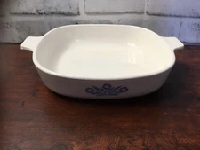 Vintage 8.5 Inch Square Corning Ware Casserole Blue Cornflower NO LID