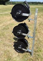Electric Fence Reel Kit - Mounting Post 3 X Geared Fencing Reels With Brackets Electric Fence Reel Kit - Mounting Post 3 X Geared Fencing Reels With Brackets