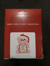 Hallmark Keepsake Ornament Baby Girl's First Christmas 2021 Pink Bear Christmas