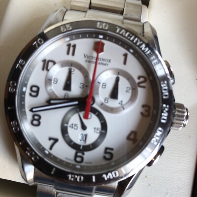 Victorinox 241213 Chronograph White Dial Men's Watch Outstanding