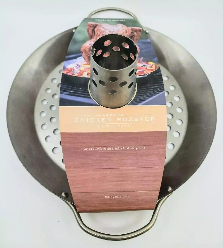 Williams Sonoma Chicken Roaster Roasting Pan Steel Stainless Steel New