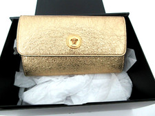 Versace Medusa Metallic gold Leather crossbody clutch Handbag WITH VERSACE BOX