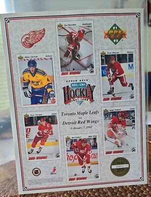 Detroit Red Wings 1991/2 Upper Deck Promo Sheet limited print! Yzerman Lindstrom