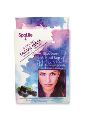 Spa Life Blueberry Acai Berry Minerals Face Mask 3 mascarilla facial Skin mujer