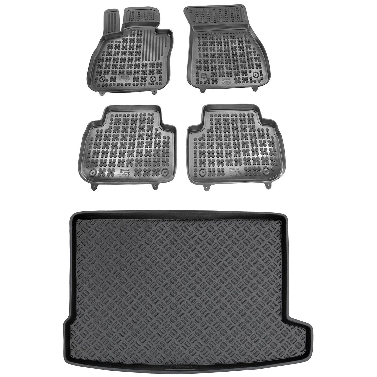 Jeu de tapis de coffre en PE et tapis de sol sur mesure pour BMW F40 noir