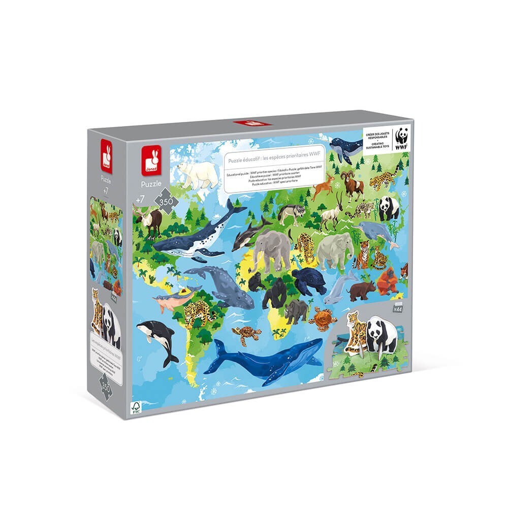 Puzzle éducatif Janod les espèces prioritaires en carton éco-conçu