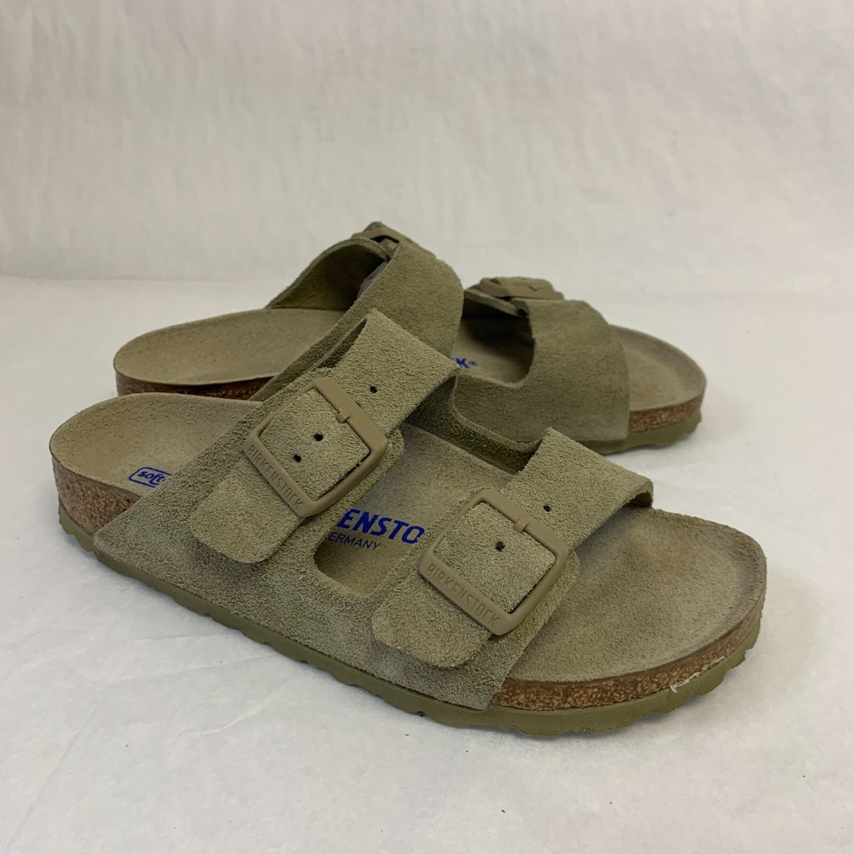 Arizona Soft Footbed Suede Leather - Faded Khaki - Size 11 Womens - Mens 9 Birkenstock Womens Arizona Soft Footbed Suede Leather Sandals main image 4