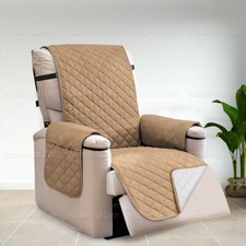 Waterproof REVERSIBLE Recliner Chair Cover Non Slip with Pocket Sofa Protector