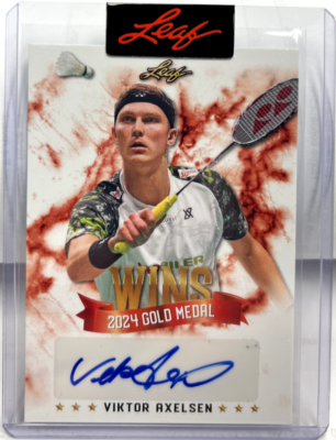 Viktor Axelsen 2024 Leaf Wins Badminton Mens Gold Medal Autograph