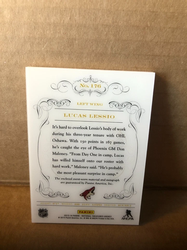 2013-14 Panini National Treasures #176 Lucas Lessio JSY AU RC 88/99 - Image 2 of 2