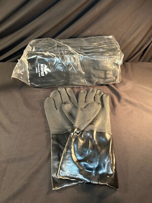 12 Pairs MCR Memphis 6300SJ 14'' PVC Gloves Chem Resistant Smooth Finish Size L