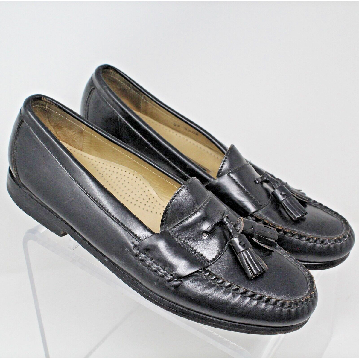 Cole Haan Black Leather Slip On Tassel Loafers Sz 10 B EUC  display picture 1