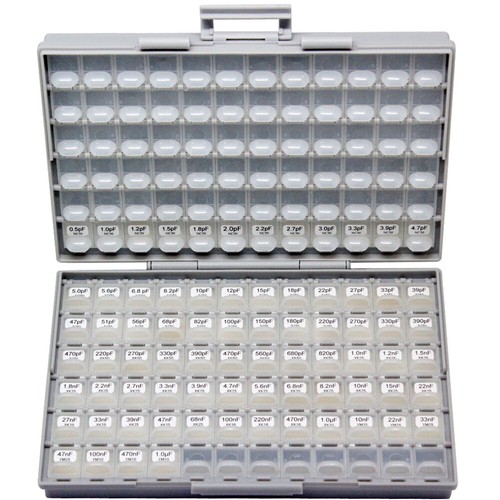 AideTek SMT SMD 0402 capacitor kit assorted filled BOX-all 76 values 50pcs/value - 第 1/7 張圖片