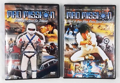 LOT of 2 R-0, MAD MISSION / ACES GO PLACES 2 & 3, HK Action DVDs, English Dubs