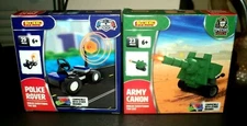 BLOKKO Police Rover (29 Pieces) & Army Cannon (23 Pieces) BRAND NEW: Toy Lot