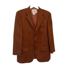 Norm Thompson Men Sport Coat Brown ULTRA SUEDE Microfiber Jacket Blazer 40R