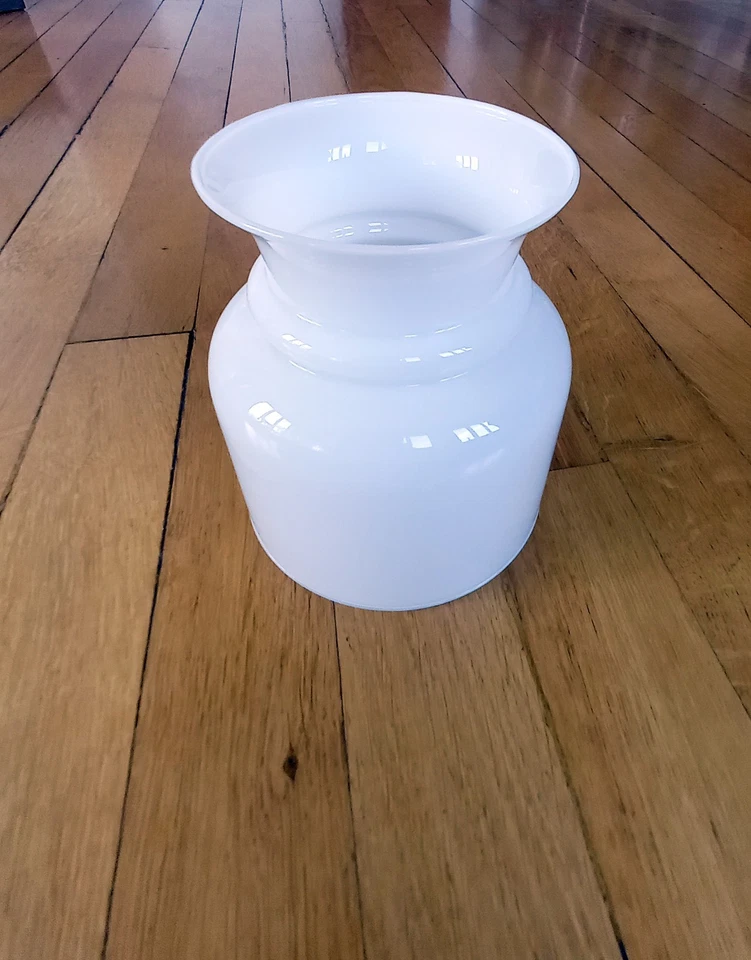 Paire de 2 Tulipes en Opaline blanche Art Déco Lustre Suspension Lampe Luminaire - Photo 4/4