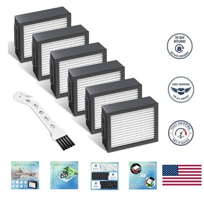 Efficient 6 Filter Set for i-Robot Roomba E I J Series Vacuums + Cleaning Tool