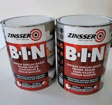 2x Zinsser 5L BIN Shellac Based Primer - Sealer, Stain Killer & Odour Blocker