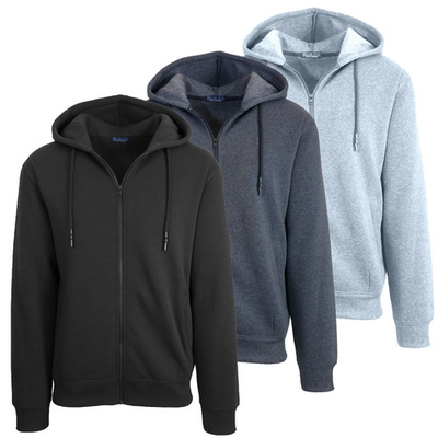 #ad Galaxy Men#x27;s Fleece Lined Heavyweight Pocket Hoodie Zip Sweater Size S 5XL NWT $14.97