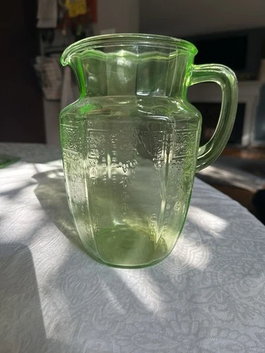 Anchor Hocking "Princess Green" 60 oz. Pitcher - Depression Glass - Uranium