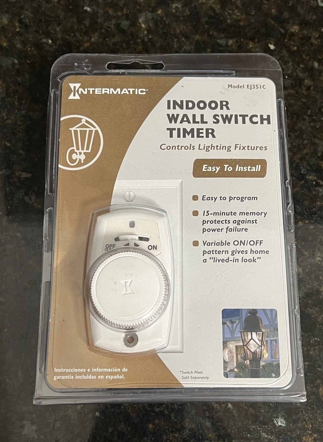 Intermatic Wall Switch Timer EJ351C 24 Hour Programmable White 2005 New Sealed