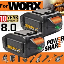 2PACK 8.0Ah For WORX 20V 8AH MAX Extend Lithium-Ion Battery WA3525 WA3575 WA3520
