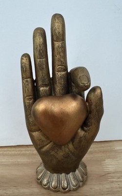 Heart in Hand Ok Sign Hand Finger Gesture Showpiece Statue Home Office Unique