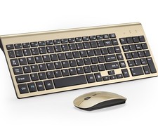 Ultra Slim Wireless Keyboard and Mouse Combo, Silent Compact Keyboard Mouse Set