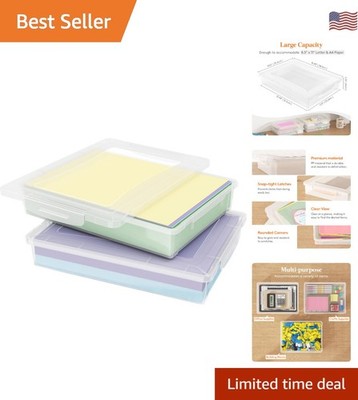 Durable 2 Pack BPA Free Clear Storage Boxes with Latching Lids for Easy Access
