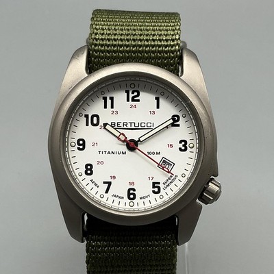 Bertucci Mens Watch 38mm Titanium Green Nylon A-2T 100M DX3 Field 