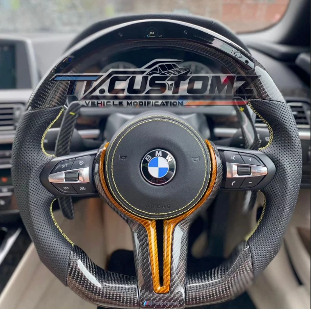 BMW Carbon LED Steering Wheel F10 F20 F30 F40 F80 M 1 2 3 4 5 - Image 3 of 4