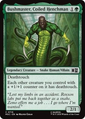 ~ Bushmaster, Coiled Henchman ~ NM Foil ~ Commander: Marvel Super Heroes ~ MTG ~