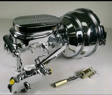 Chrome 8 Dual Power Booster Milled Master Cylinder Bracket A-body Disc Disc