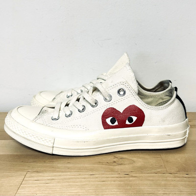 Comme des Garcons x Converse PLAY Sneakers Womens 7 White Chuck Taylor All Star