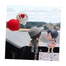 Cute Couple Car Dashboard Decoration, Lovely Auto Ornament Resin Gray red