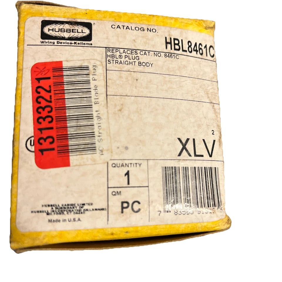 Dispositivo de cableado Hubbell-Kellems Hbl8461c enchufe de hoja recta 15-60P 60 A 250V Foto 2 de 4